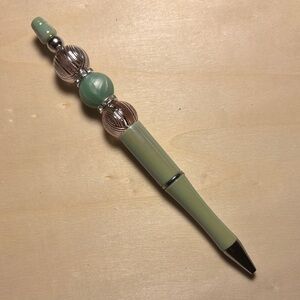 Elegant Green and Silver Ballpoint Pen
